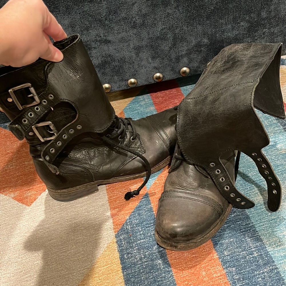 ALL SAINTS Combat Boot in Black Leather size 41